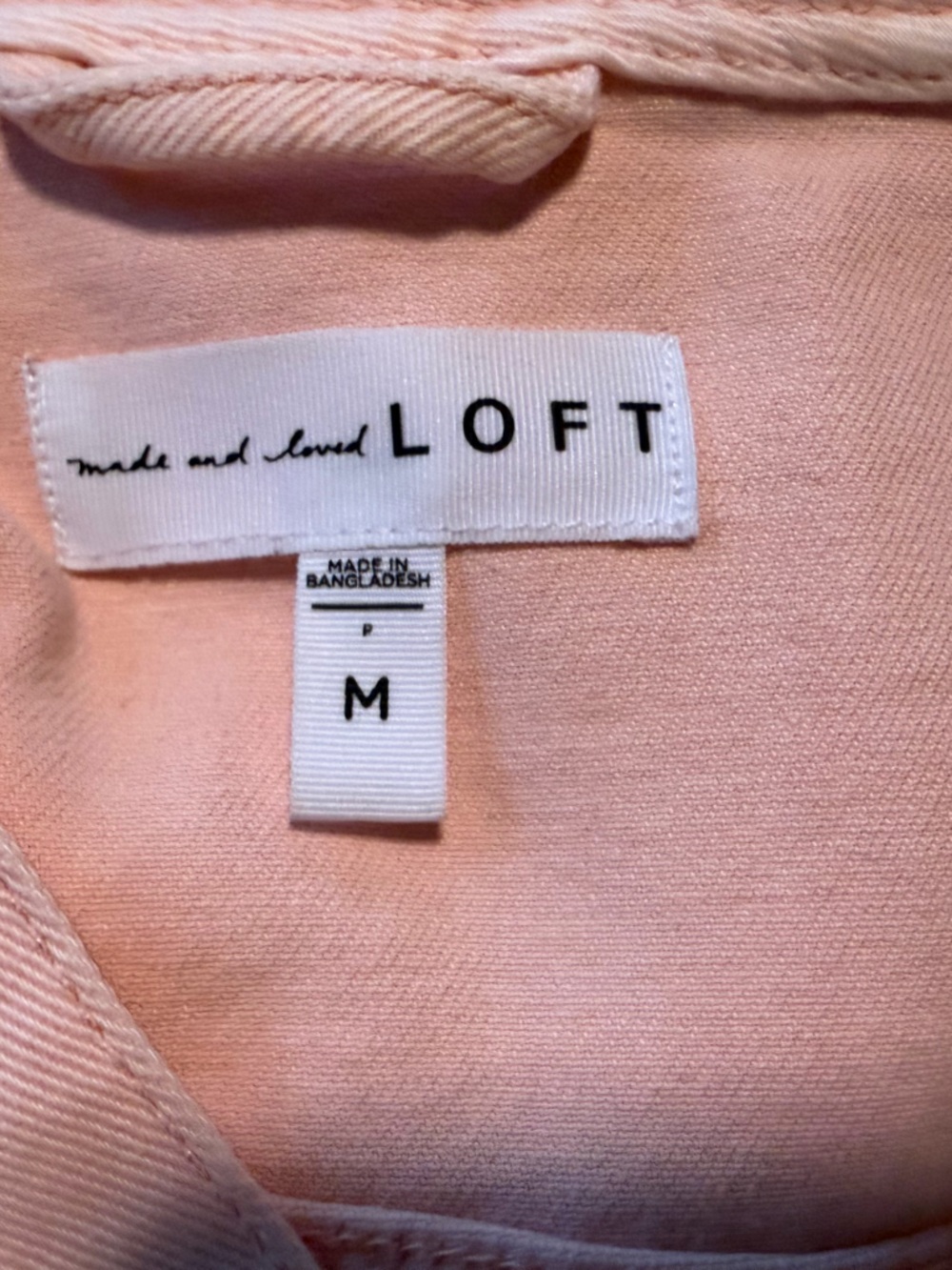 LOFT Light Peach Hooded Denim Jacket - Picture 4 of 4